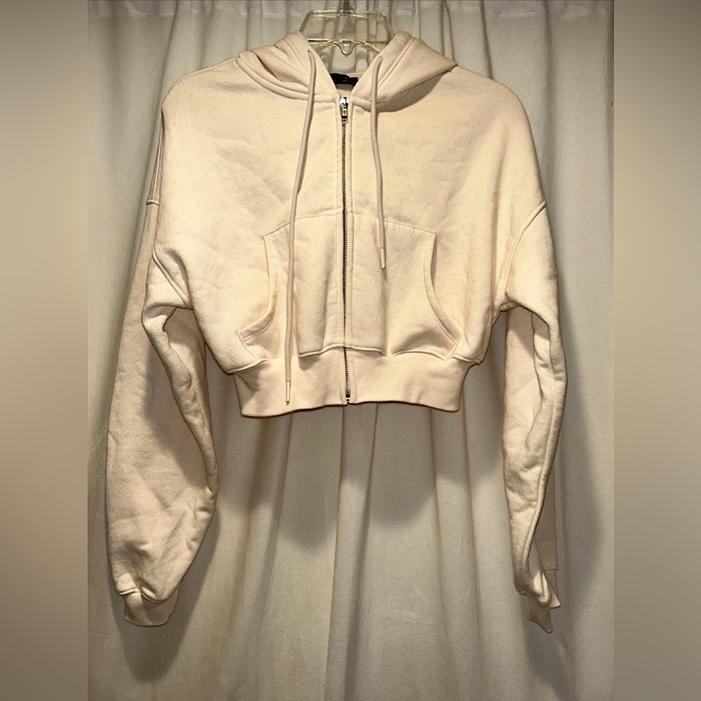 ANWND Cropped Off White Women’s Hooded Jacket Size S